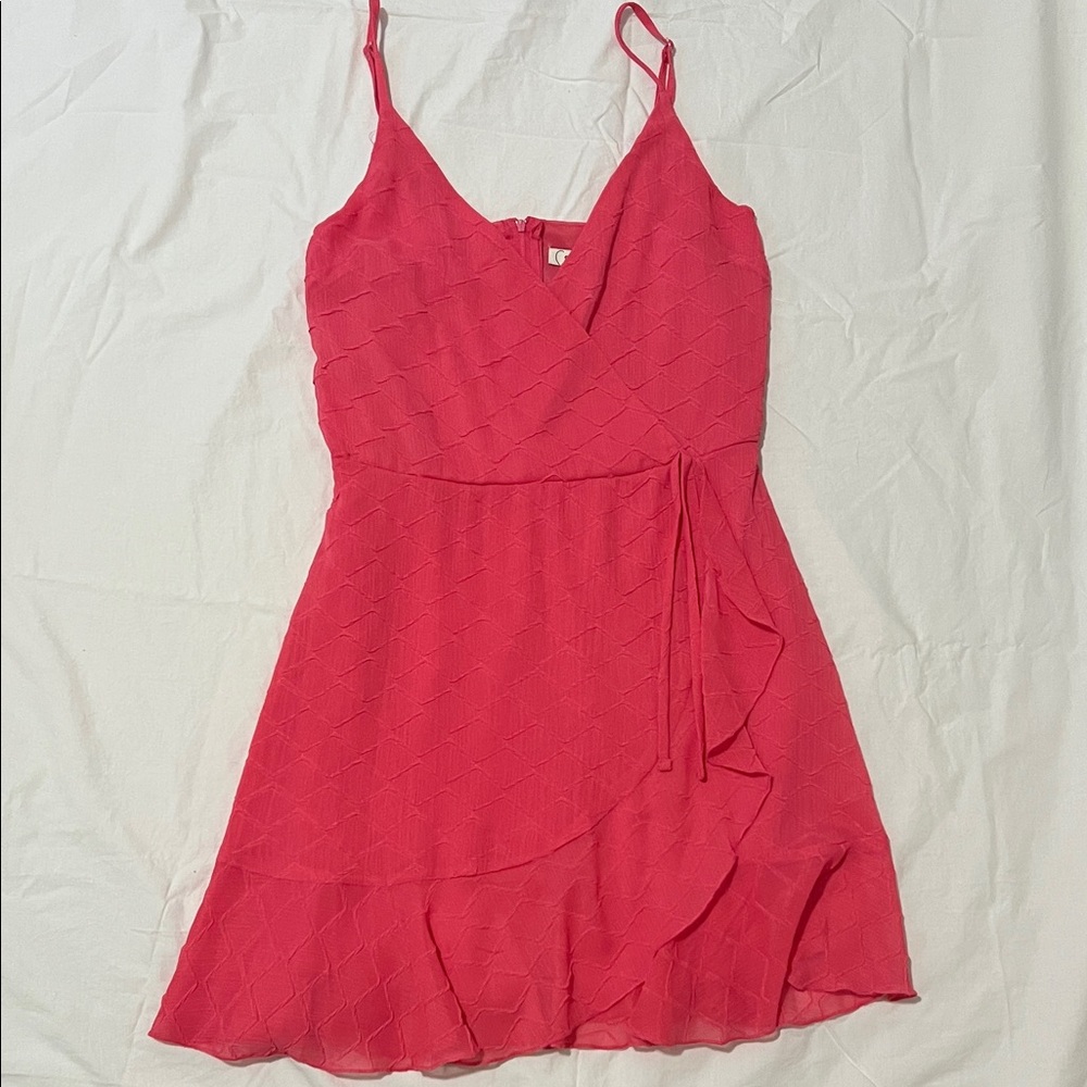 Pink Wrap Mini Dress